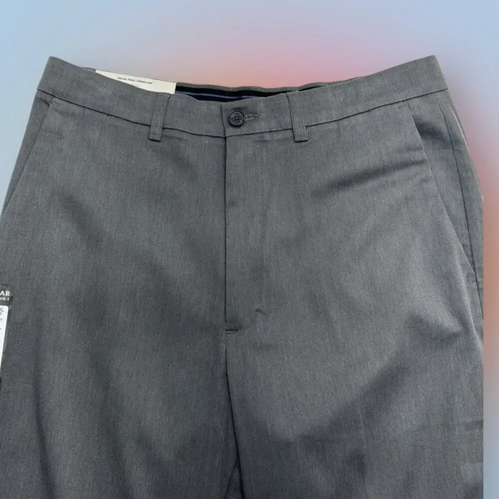 HAGGAR Men’s 34 x 34 Gray EXPANDOMATIC Dress Pant